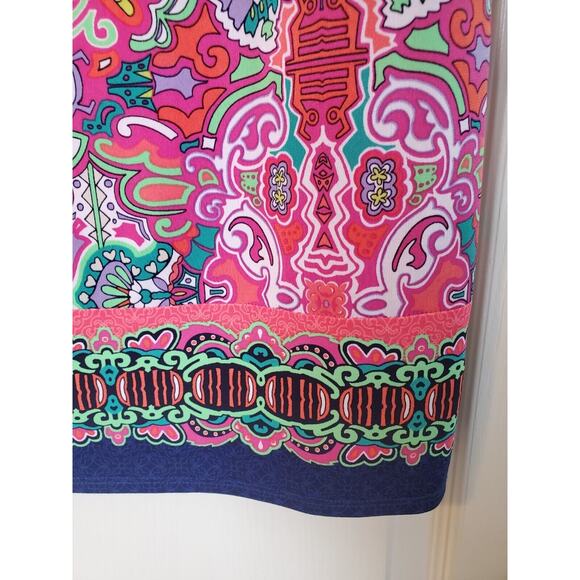 Laundry By Shelli Segal Multicolor Vibrant Boho Shift Mini Dress, Size Small - Picture 7 of 11